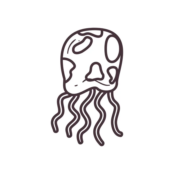 Isolado linha medusa estilo ícone vetor design —  Vetores de Stock
