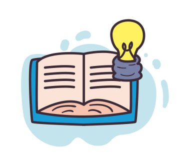 Kitap ve ampul vektör tasarımı