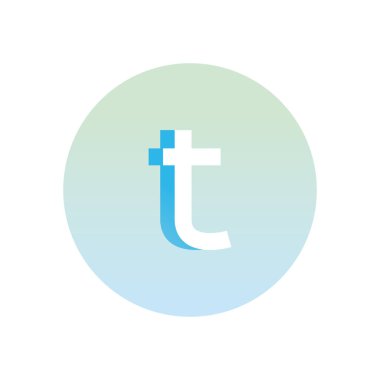 t sembolü gradyan biçim vektör tasarımı