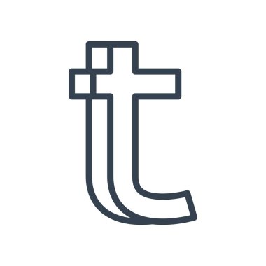 t sembol çizgisi biçim vektör tasarımı