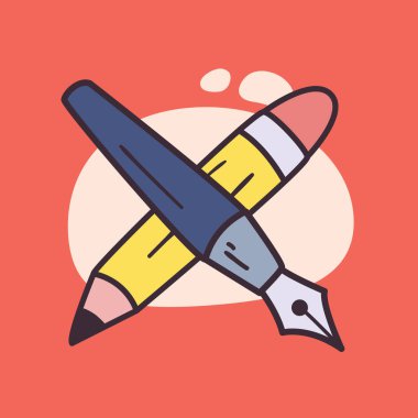 Kalem ve mürekkep kalem vektör tasarımı