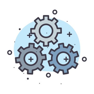 Üç inşaat vites vektör tasarımı