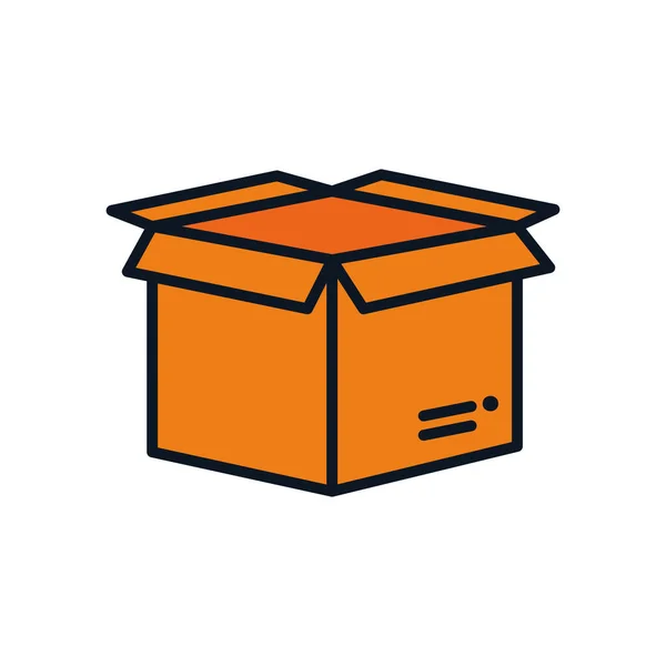 Icono de caja de paquete abierto, estilo de línea de color — Archivo Imágenes Vectoriales
