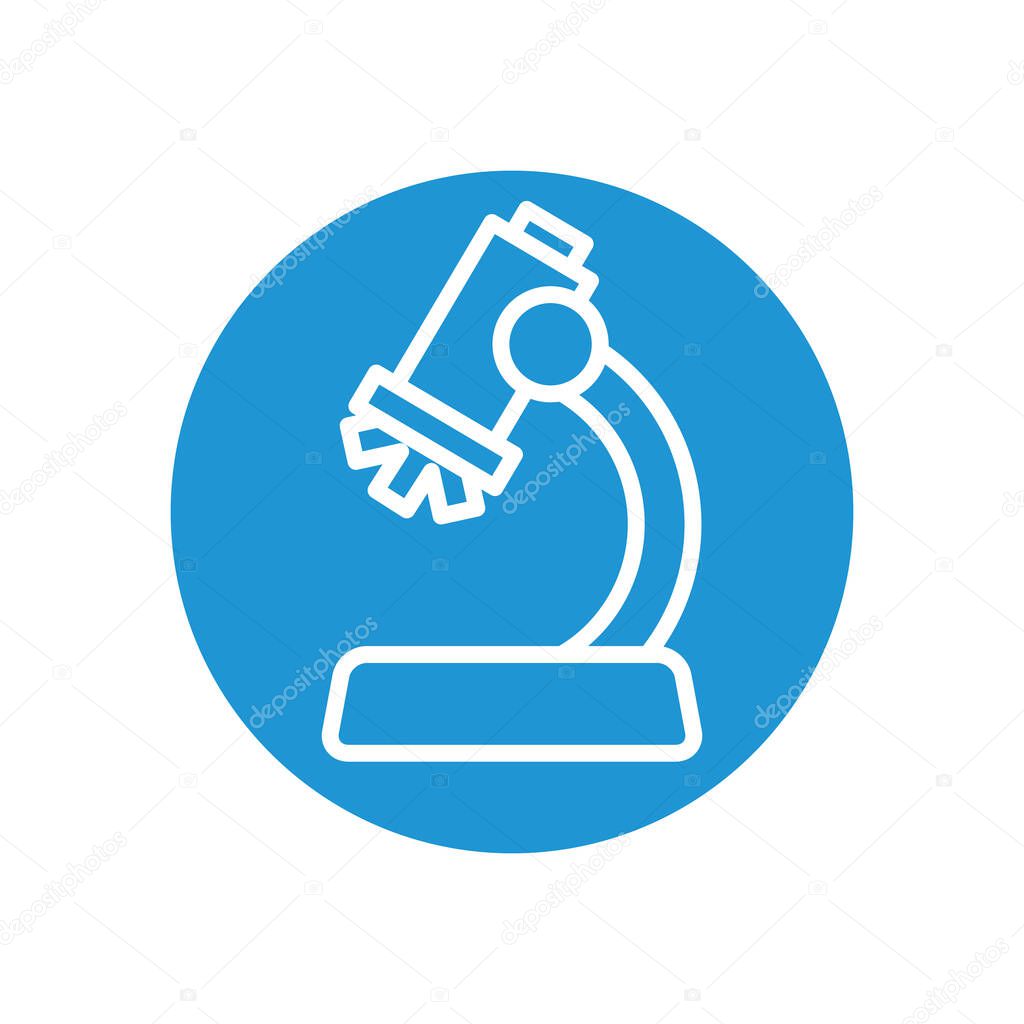 microscope icon, line block style