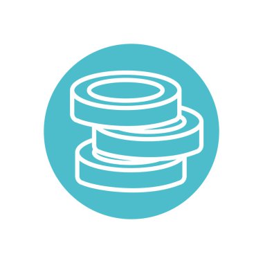 para sikkeleri simge, blok satır biçimi