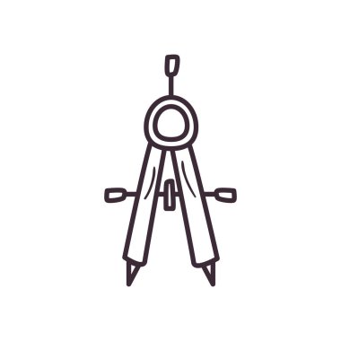 İzole pusula aracı satır biçimi vektör tasarımı