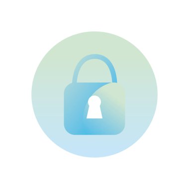 asma kilit simgesi gradyan biçim vektör tasarımı