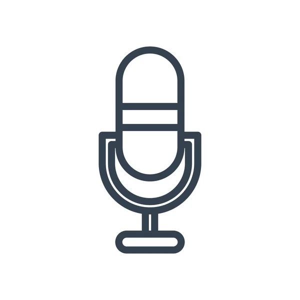 Musique microphone ligne style icône ligne style icône vecteur design — Image vectorielle