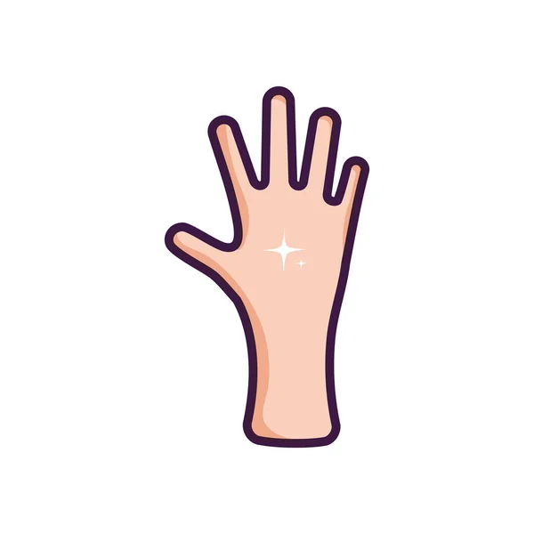 Schone hand pictogram, lijn kleur stijl — Stockvector