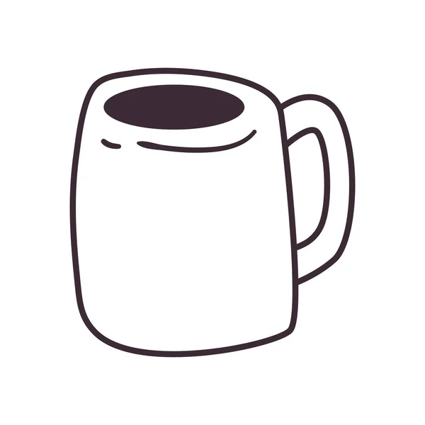 Kaffe mugg linje stil ikon vektor design — Stock vektor