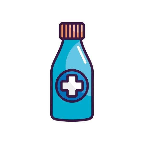 Ikon botol antibakteri, gaya warna garis - Stok Vektor