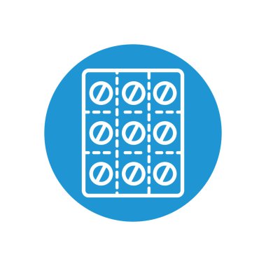 İlaç hapları kabarcık simgesi, satır blok biçimi