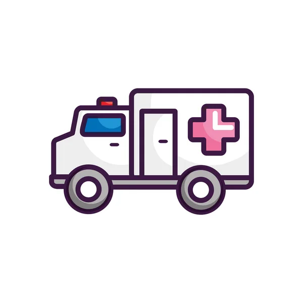 Krankenwagen-Symbol, Linienfarbe Stil — Stockvektor