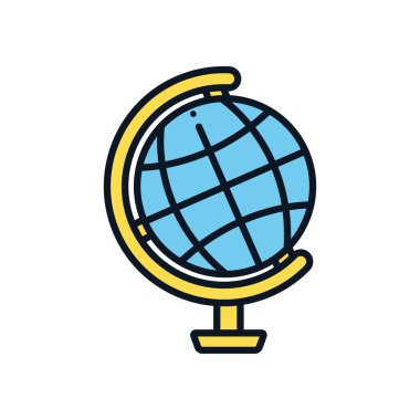 Coğrafya aracı simgesi, renk çizgisi biçimi