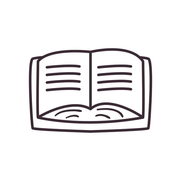 Icono de estilo de línea de libro de educación aislada diseño de vectores — Vector de stock