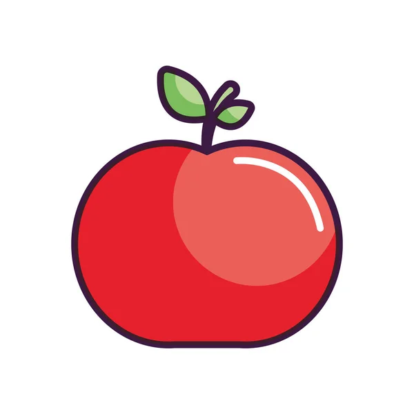 ไอคอนผลไม้แอปเปิ้ล สไตล์สีเส้น — ภาพเวกเตอร์สต็อก