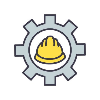 Vites doldurma biçimi vektör tasarımı içerisine izole edilmiş kask