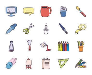 Yaratıcılık ve tasarım, biçim doldurma biçimi vektör dizaynı