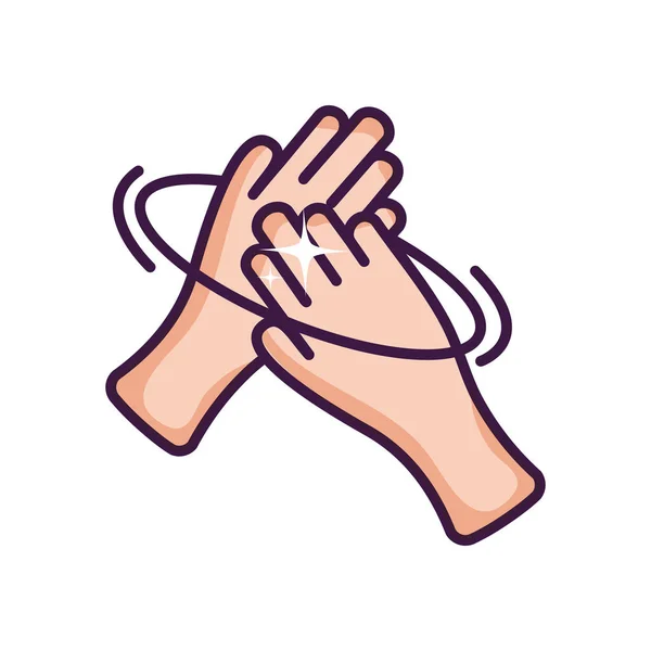 Ícone gesto de lavagem das mãos, estilo de cor de linha — Vetor de Stock