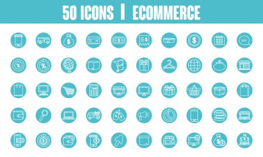 ecommerce simgesi seti, blok satırı biçimi