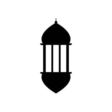 Ramazan konsepti, İslami fener ikonu, çizgi tarzı