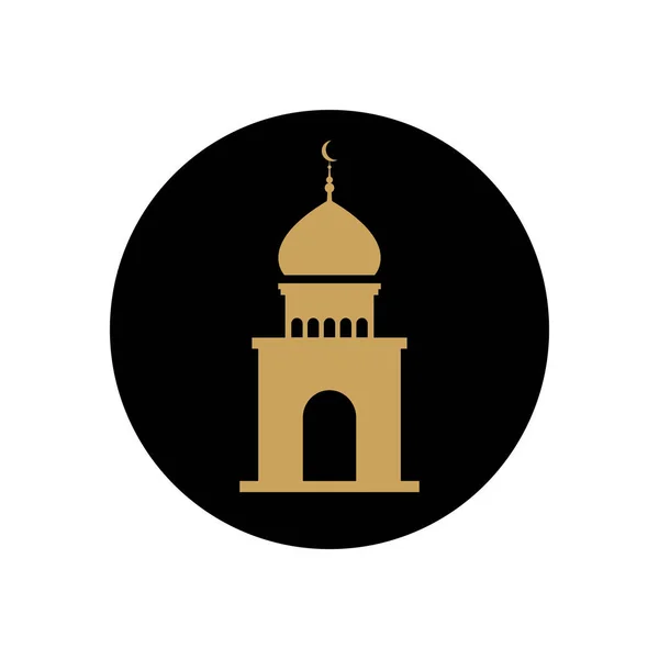 Рамадан концепции, мечеть значок, блок линии стиля — стоковый вектор