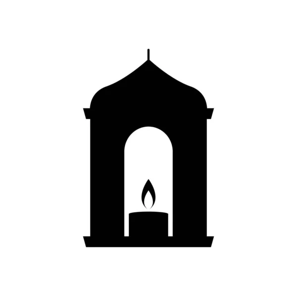Concepto de ramadán, icono de linterna islámica, estilo de línea — Vector de stock