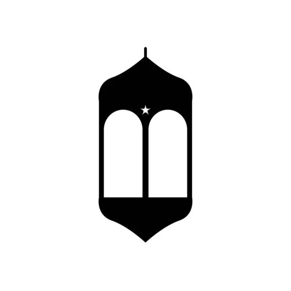 Eid mubarak concept, Arabisch lantaarn icoon, lijn stijl — Stockvector