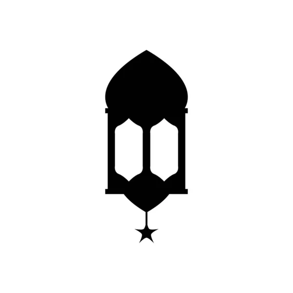 Eid mubarak concept, arabische lantaarn, lijn stijl — Stockvector