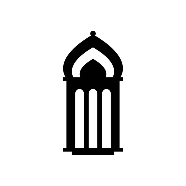 Concepto de ramadán, icono de la mezquita islámica, estilo de línea — Vector de stock