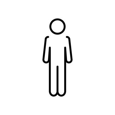 pictogram man ayakta simge, satır biçimi