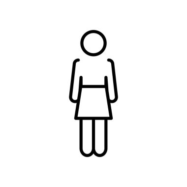 pictogram kadın ayakta simge, satır biçimi