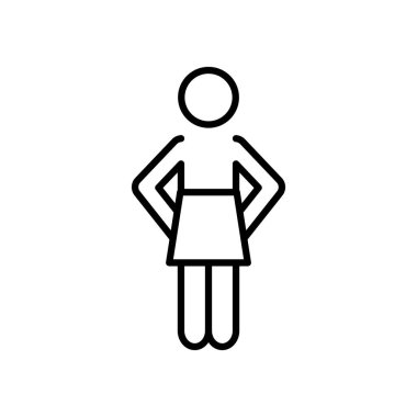 pictogram kadın ayakta simge, satır biçimi