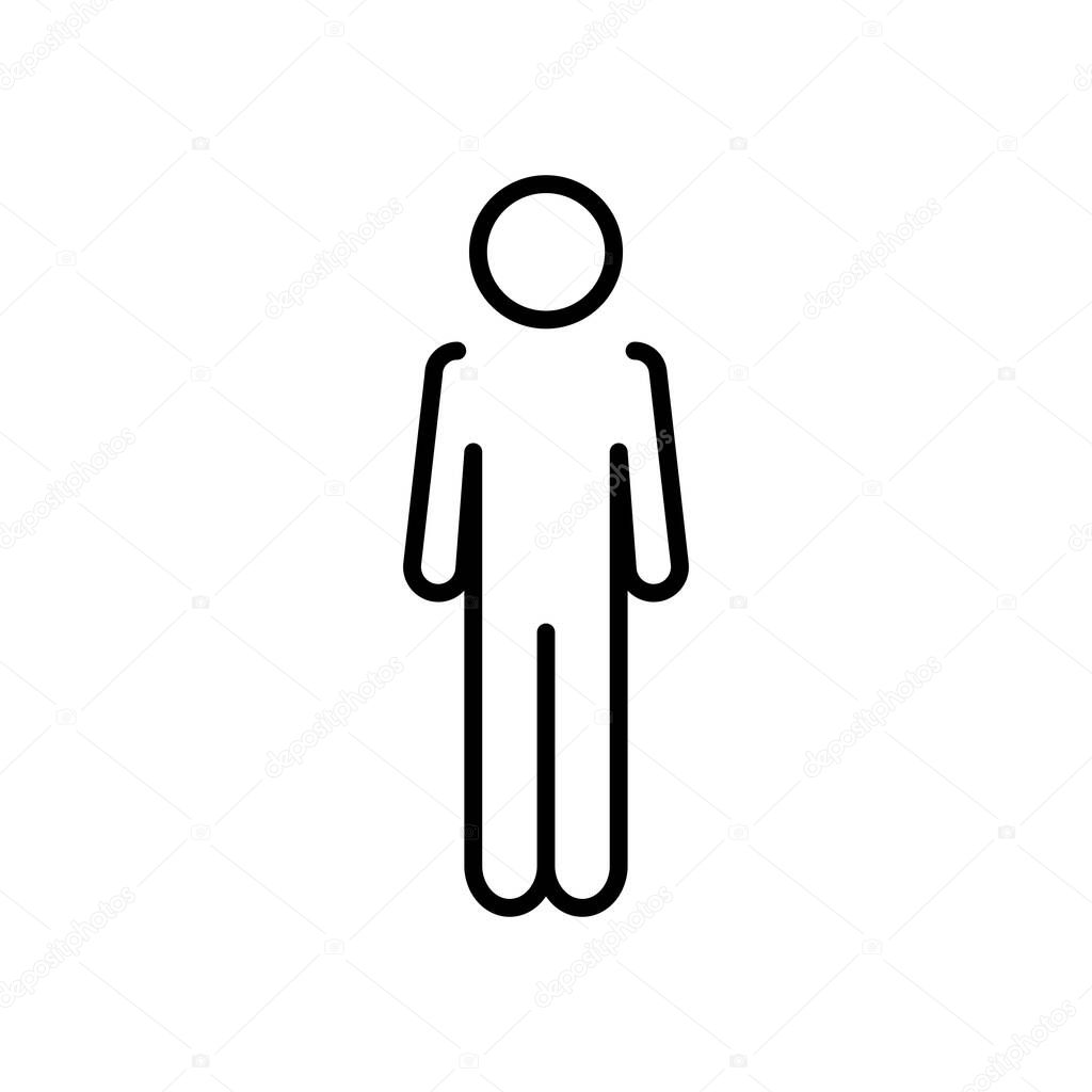 pictogram man standing icon, line style