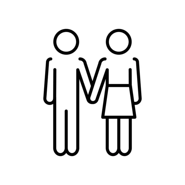 Pitogramme couple debout icône, style ligne — Image vectorielle