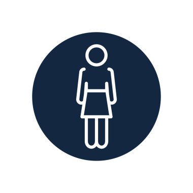 pictogram kadın ayakta simge, satır blok biçimi