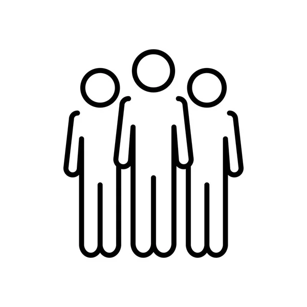 Piktogram emberek álló ikon, vonal stílus — Stock Vector