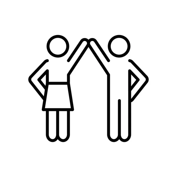 Pictogramme homme et femme icône, style ligne — Image vectorielle