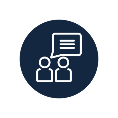 pictogram men ve konuşma balonu simgesi, satır blok biçimi