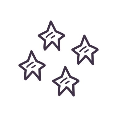 Ayrı yıldızlar çizgi biçimi ikon vektör tasarımını şekillendirir