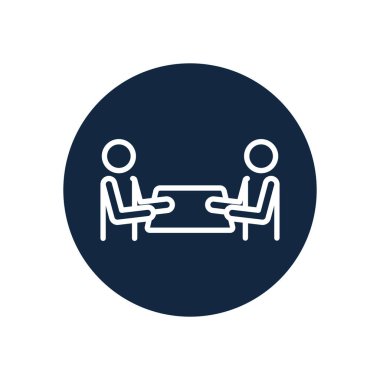 pictogram insanlar bir masada oturan, satır blok tarzı