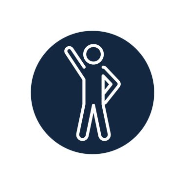 pictogram adam lider pozu, satır blok biçimi