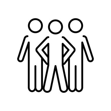 bir grup pictogram adam ayakta simge, satır biçimi