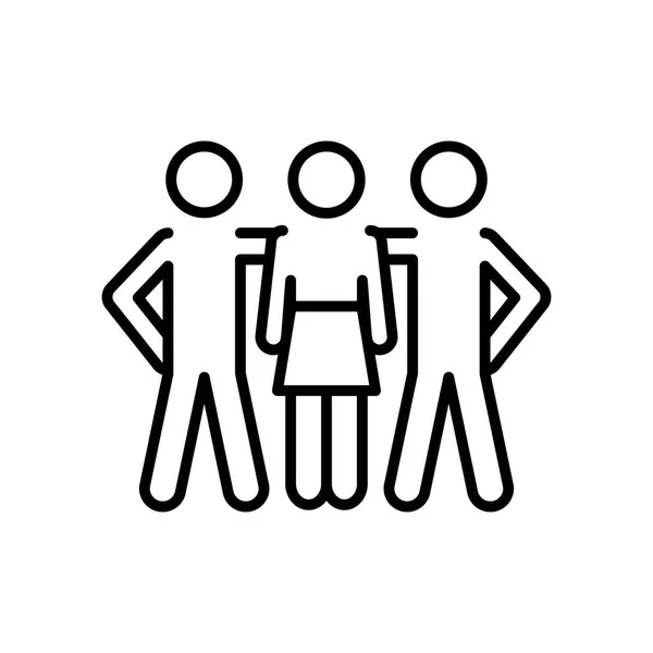 Groupe de pictogramme hommes et homme icône, style ligne — Image vectorielle
