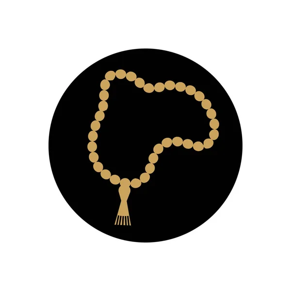 Icono del rosario de ramadán, estilo de línea de bloque — Vector de stock