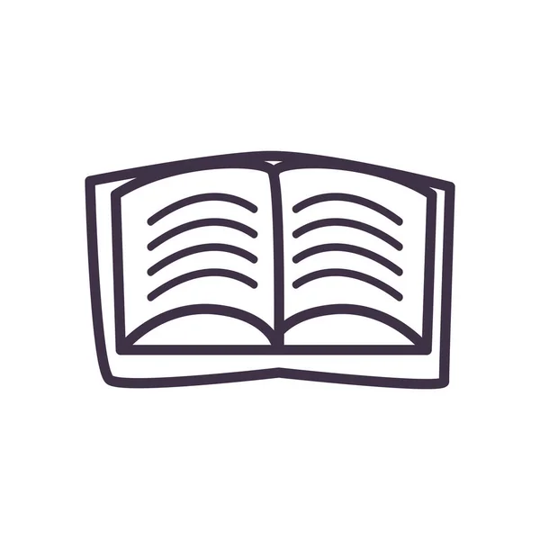 Icono de estilo de línea de libro de educación aislada diseño de vectores — Vector de stock