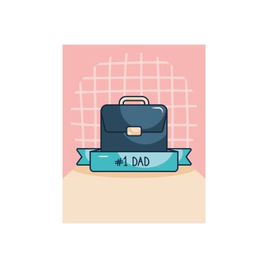 Mutlu Babalar Günü konsepti, iş portföyü ve dekoratif kurdele