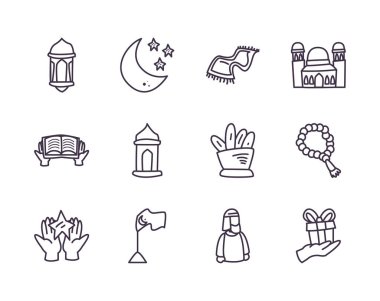 Bayram Mübarek satır biçimi simgesi seti