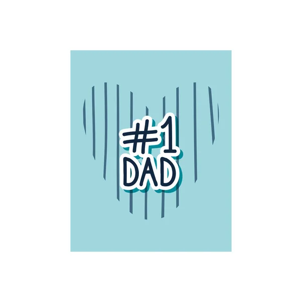 Joyeux père concept de carte de jour, numéro 1 papa sur fond bleu et blanc — Image vectorielle
