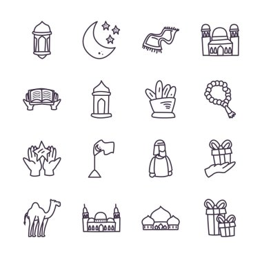 Bayram Mübarek satır biçimi simgesi seti